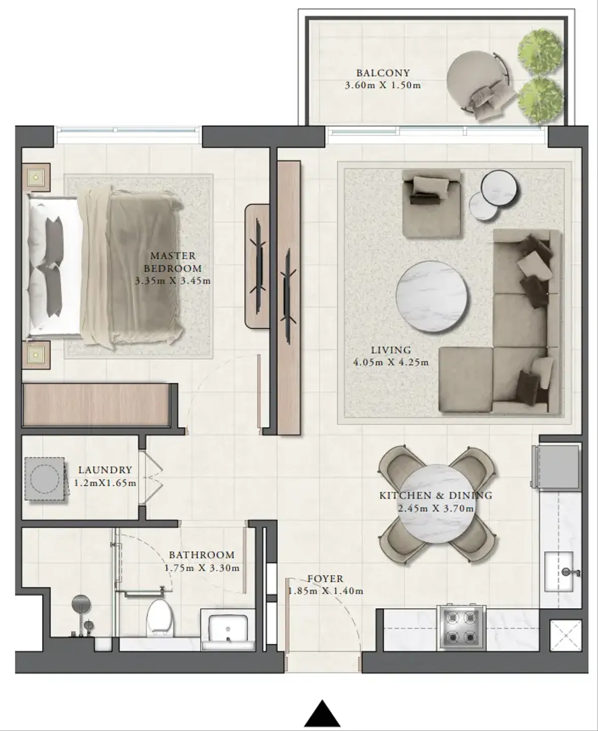 Golf Grand 1 BR Apartments floor plan, 703 sqft, drawing published by Emaar