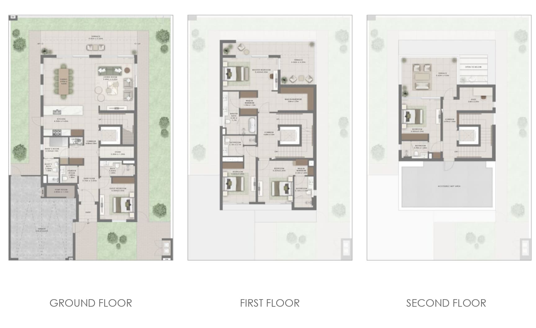 Equiterra 5 BR Villa floor plan, 5,056 sqft, drawing published by Emaar