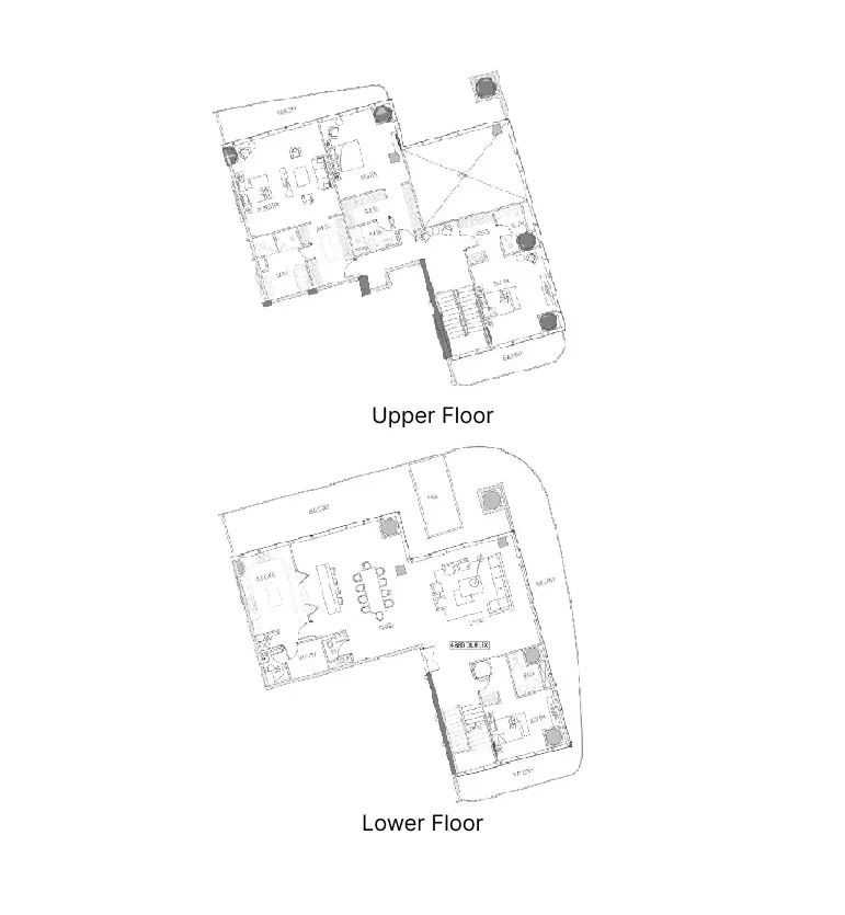 Damac Bay 2 4 BR Apartments floor plan, 5,879 sqft to 6,059 sqft, drawing published by Damac