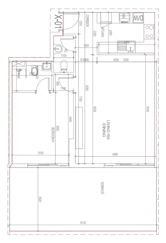 Blue Bay Walk 1 BR Apartments floor plan, 990 sqft to 1,663 sqft, drawing published by Ajmal Makan
