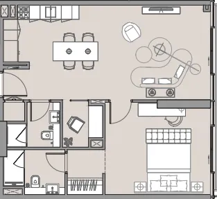 Beach Walk 4 1 BR Apartments floor plan, 776 sqft to 981 sqft, drawing published by Imtiaz