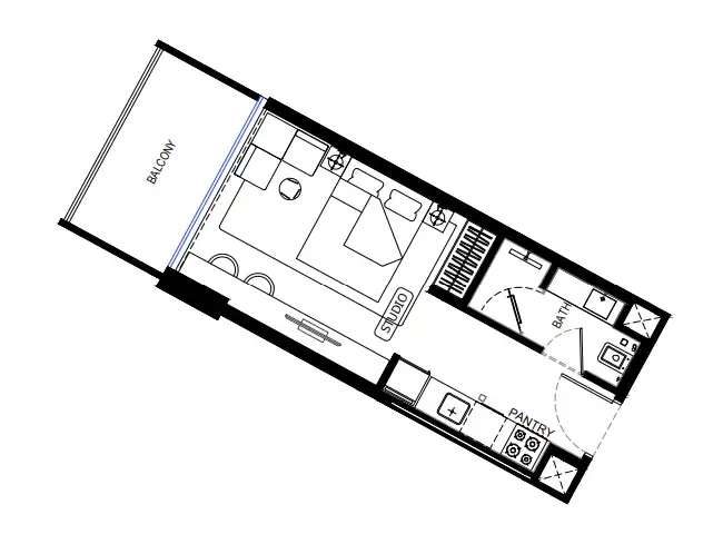 Binghatti HillCrest Studio Apartments floor plan, 357 sqft to 1,131 sqft, drawing published by Binghatti