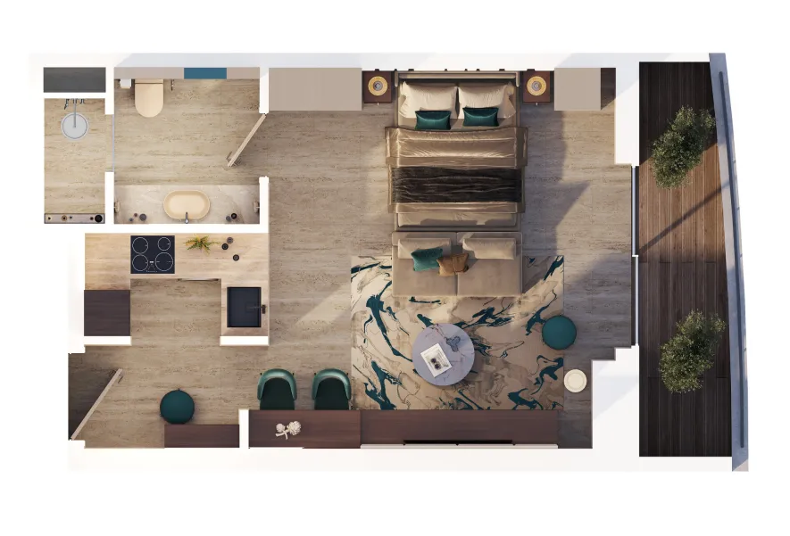 MAG 777 Studio Apartments floor plan, 456 sqft to 743 sqft, drawing published by MAG Property Development