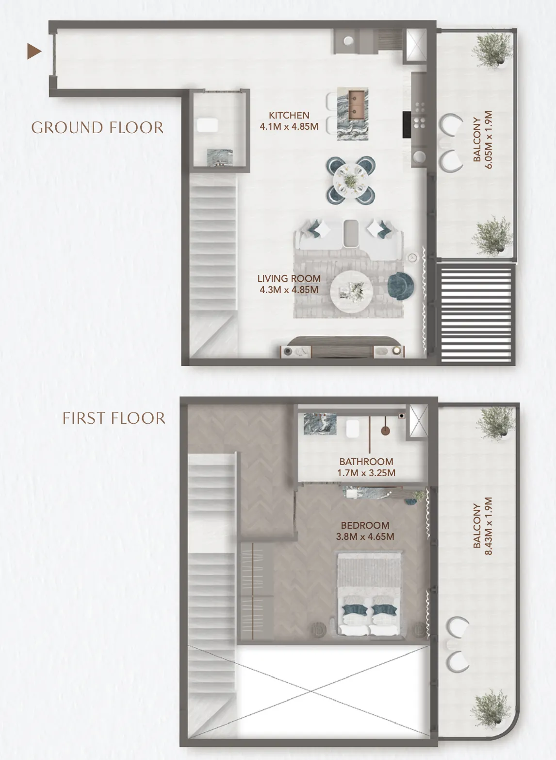 241 Waterside 1 BR Apartments floor plan, 880 sqft to 1,423 sqft, drawing published by Regent Developments