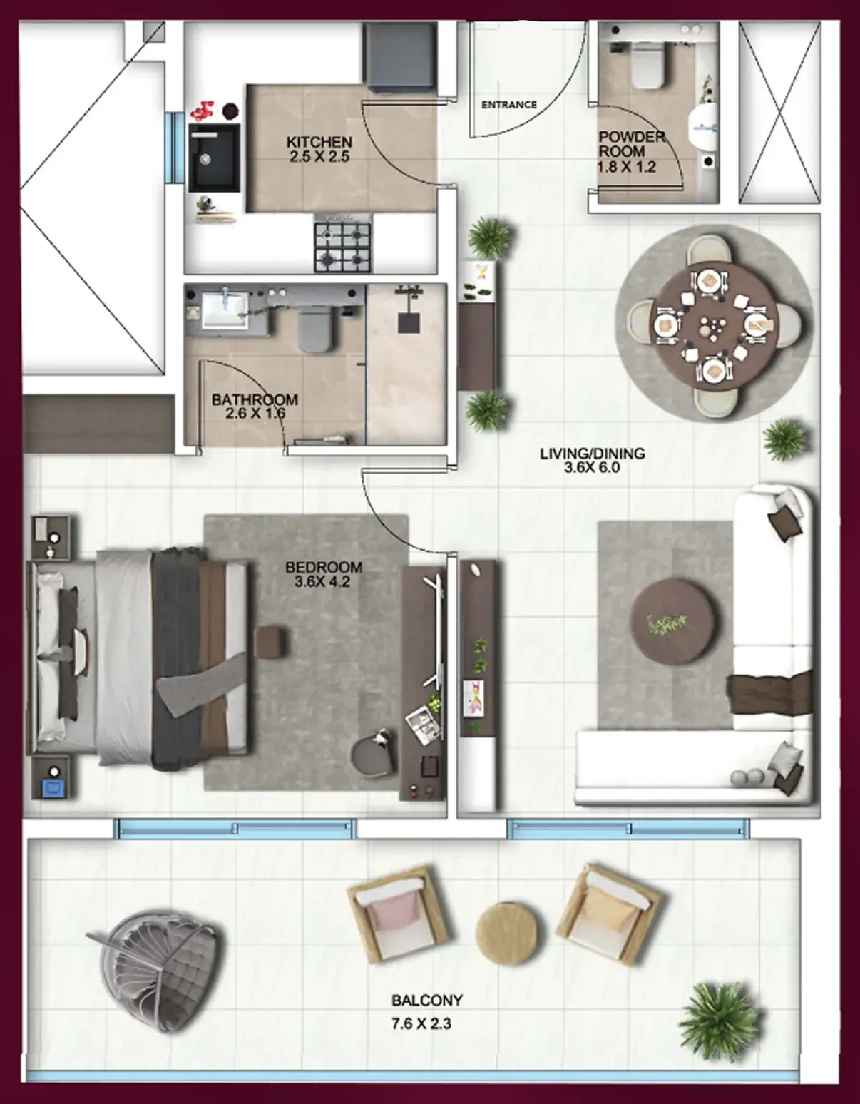 Symbolic Altus 1 BR Apartments floor plan, 795 sqft to 841 sqft, drawing published by Symbolic Developments