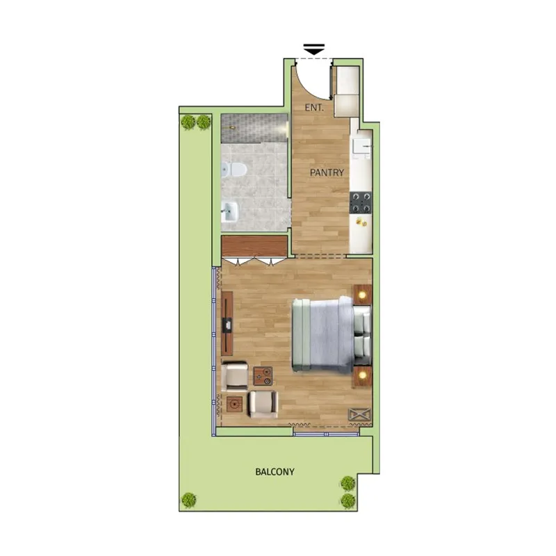 Dusit Princess 1 BR Hotel apartments floor plan, 782 sqft, drawing published by Rijas Development