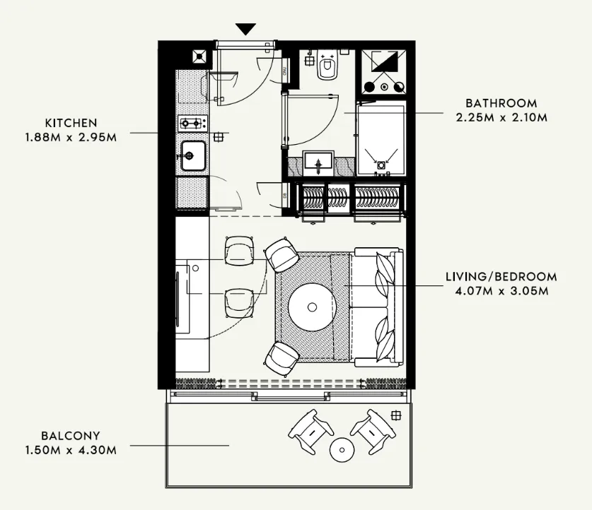 Azizi Raffi 3 BR Apartments floor plan, 1,494 sqft to 1,906 sqft, drawing published by Azizi