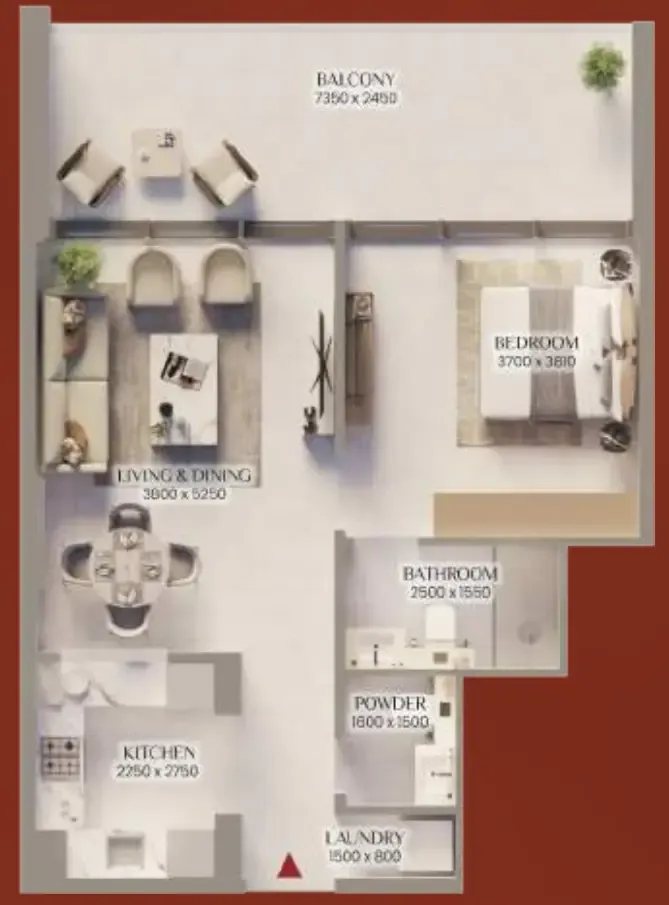 Bliss Tower 1 BR Apartments floor plan, 797 sqft to 819 sqft, drawing published by Grid Properties