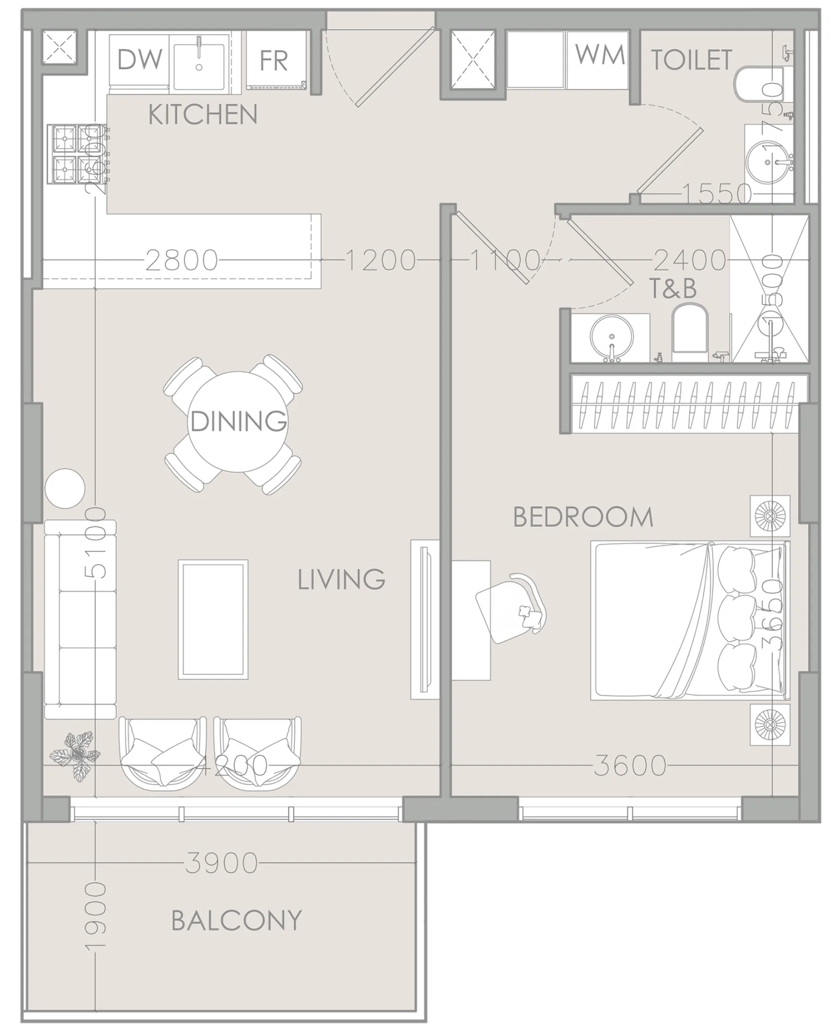 IR1DIAN PARK 1 BR Apartments floor plan, 762 sqft to 1,153 sqft, drawing published by Object One