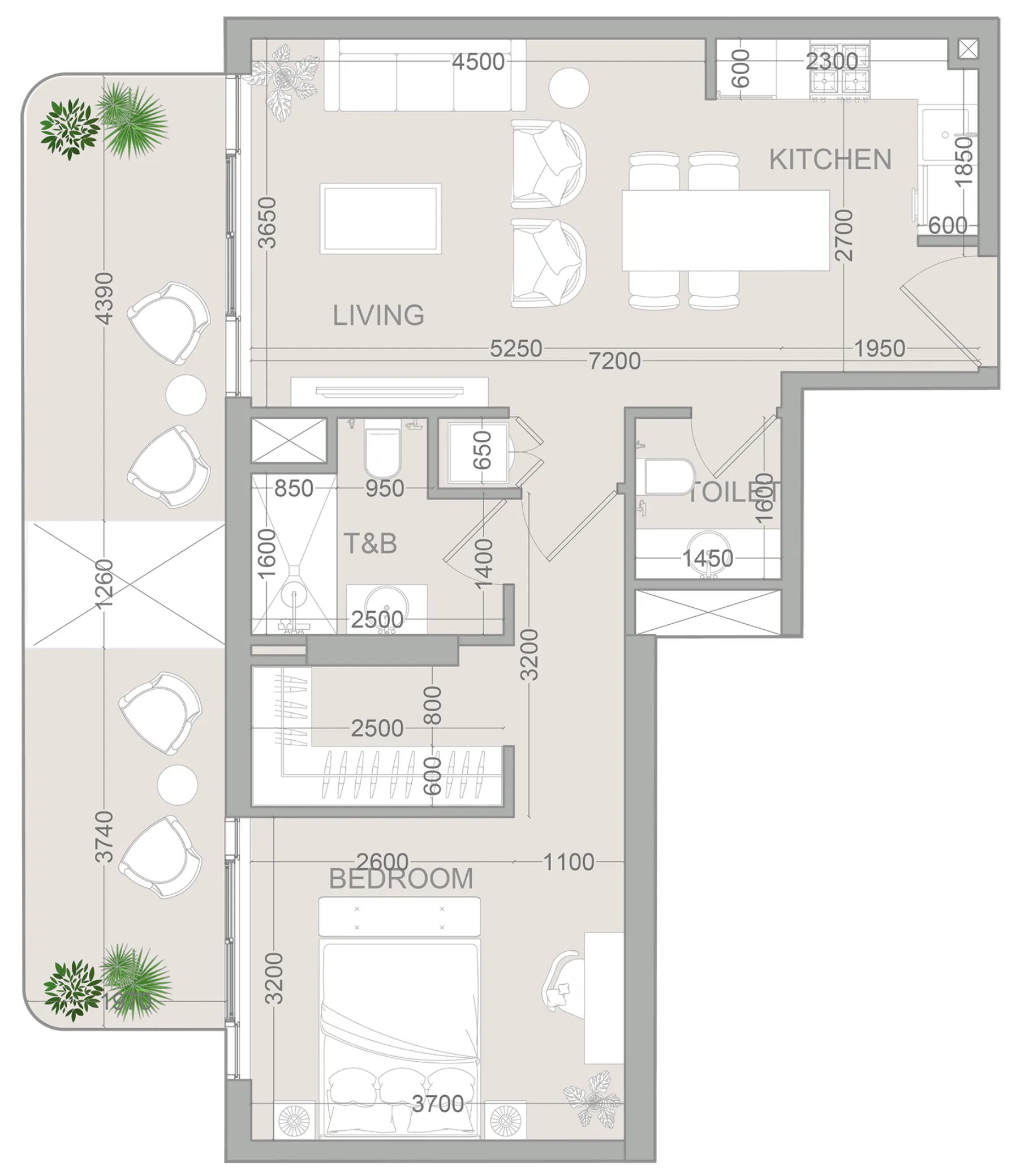 TETR1S Tower 1 BR Apartments floor plan, 729 sqft to 1,062 sqft, drawing published by Object One