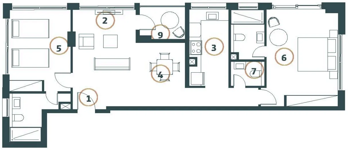 Whitestone Residences 2 BR Apartments floor plan, 1,024 sqft to 2,910 sqft, drawing published by Axiom Prime Real Estate Development