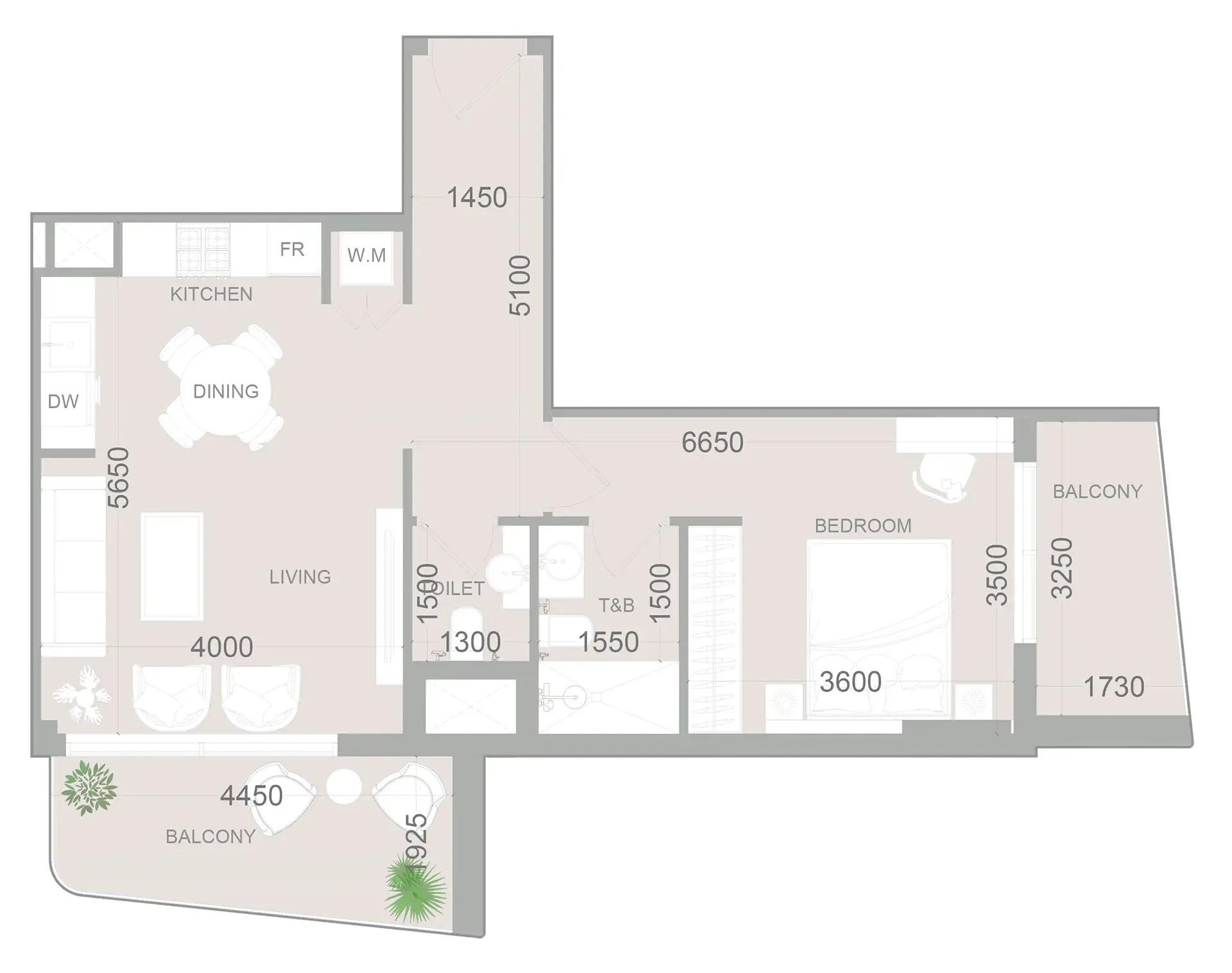 ELAR1S Sky 1 BR Apartments floor plan, 718 sqft to 1,636 sqft, drawing published by Object One