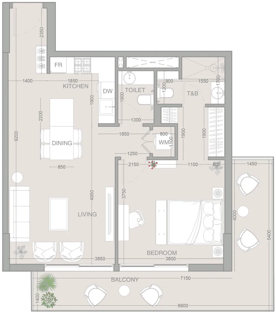ESSENL1FE Residence 1 BR Apartments floor plan, 900 sqft to 1,540 sqft, drawing published by Object One