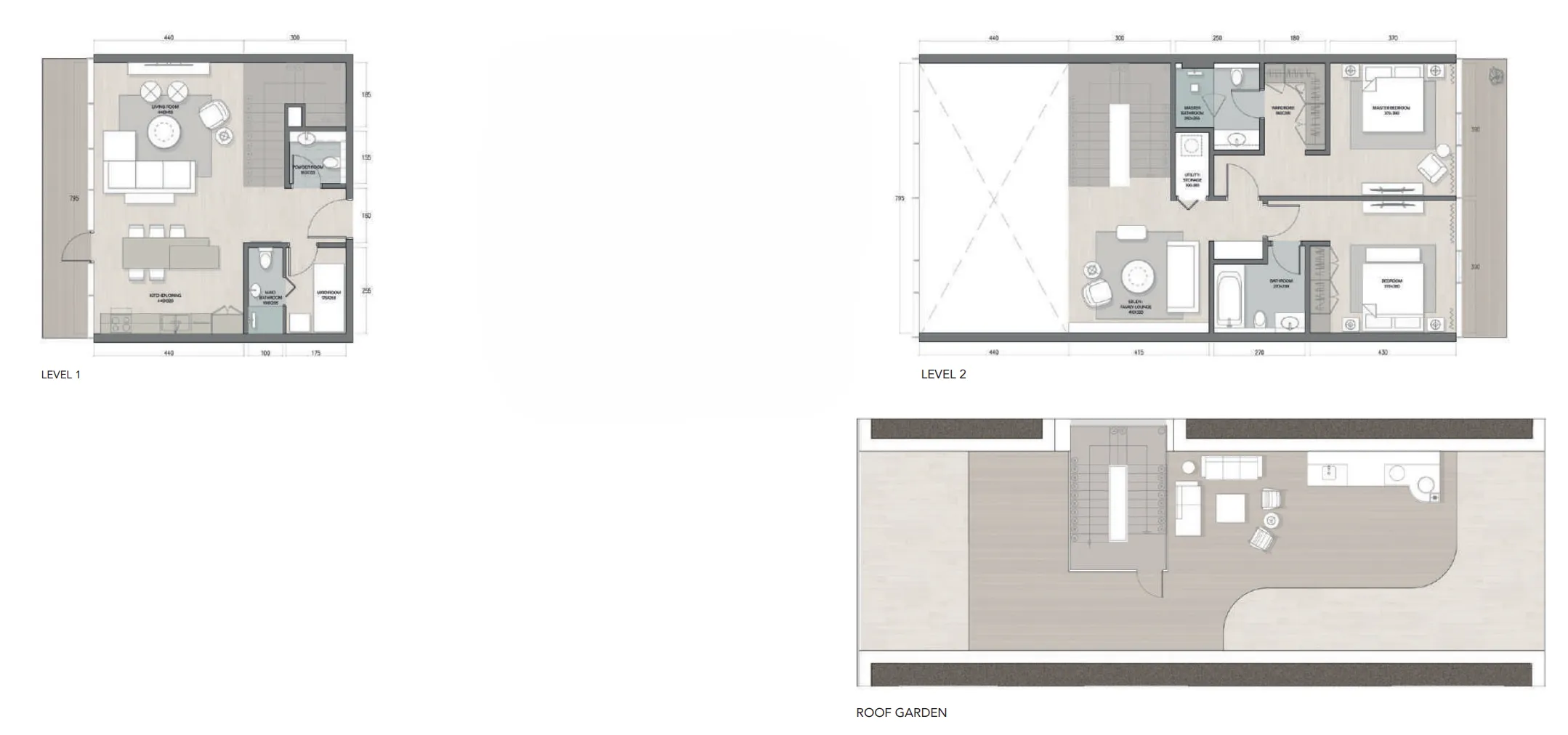 Quattro Del Mar 2.5 BR Apartments floor plan, 4,246 sqft, drawing published by RAK Properties