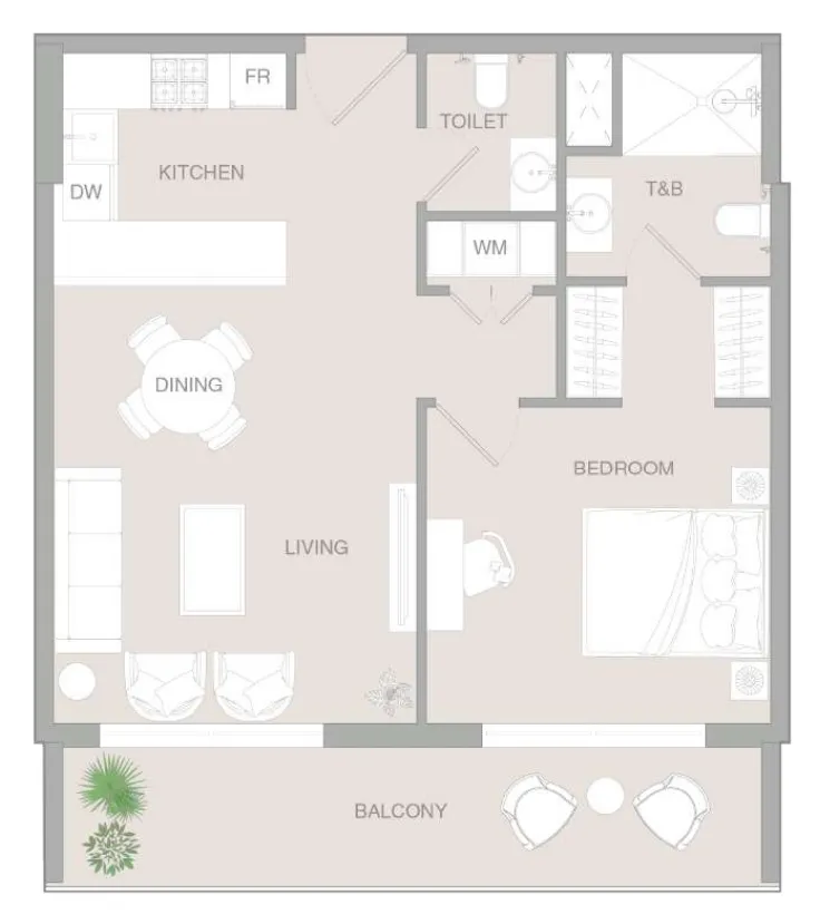 VERDAN1A 3 1 BR Apartments floor plan, 723 sqft to 912 sqft, drawing published by Object One