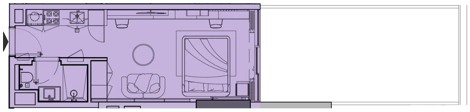Le Blanc Studio Apartments floor plan, 641 sqft to 829 sqft, drawing published by Imtiaz