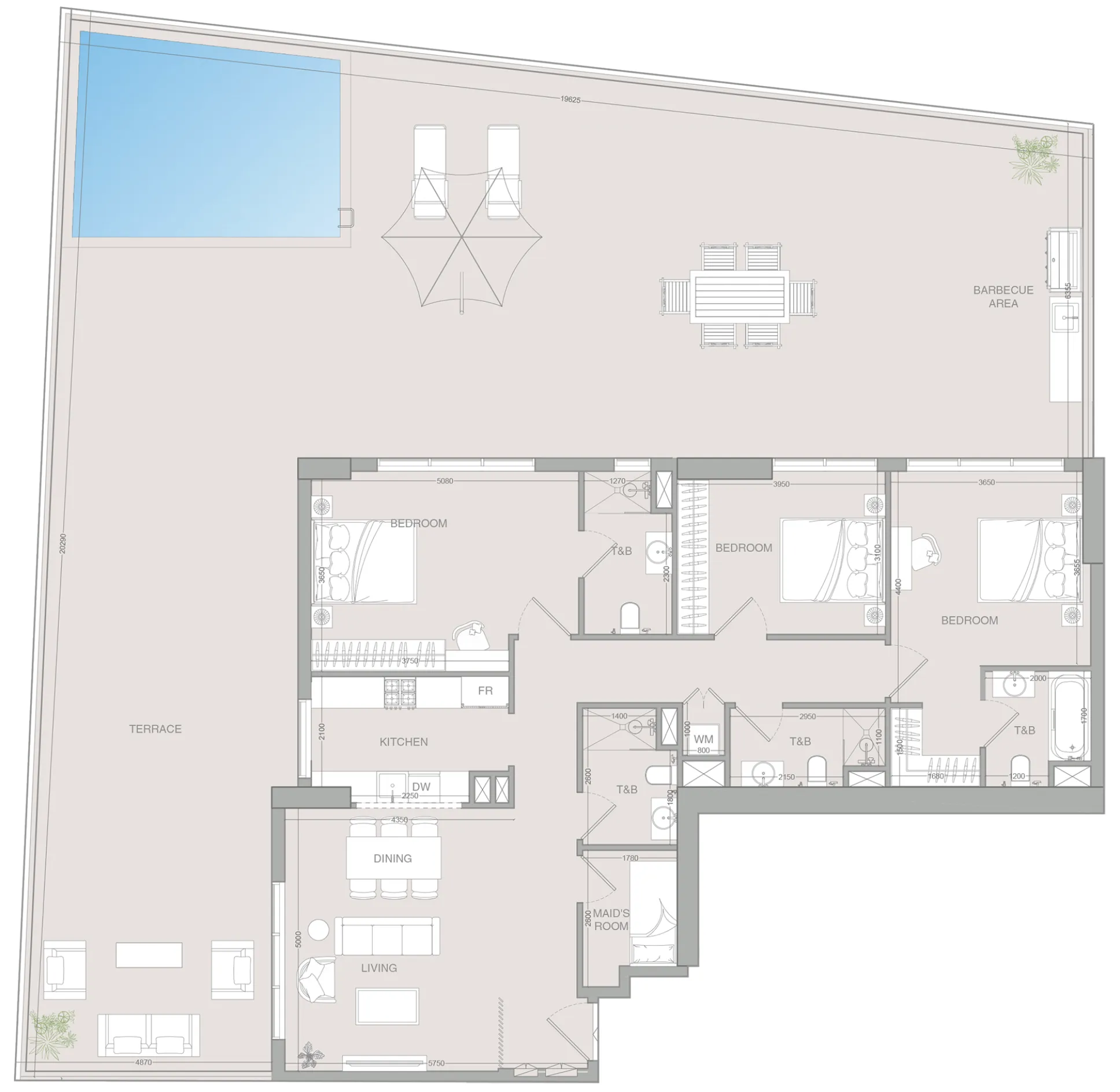 V1STARA House 2 3.5 BR Apartments floor plan, 3,599 sqft, drawing published by Object One
