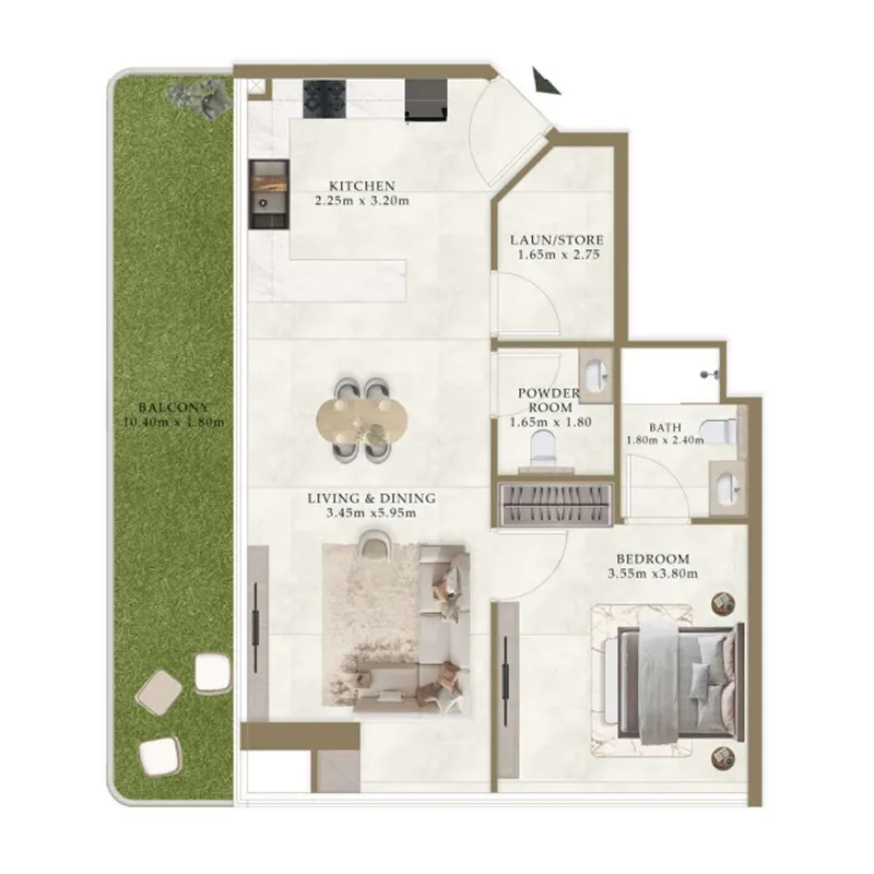 Ryze Residences by AUM Development 1 BR Apartments floor plan, 828 sqft to 922 sqft, drawing published by AUM Development