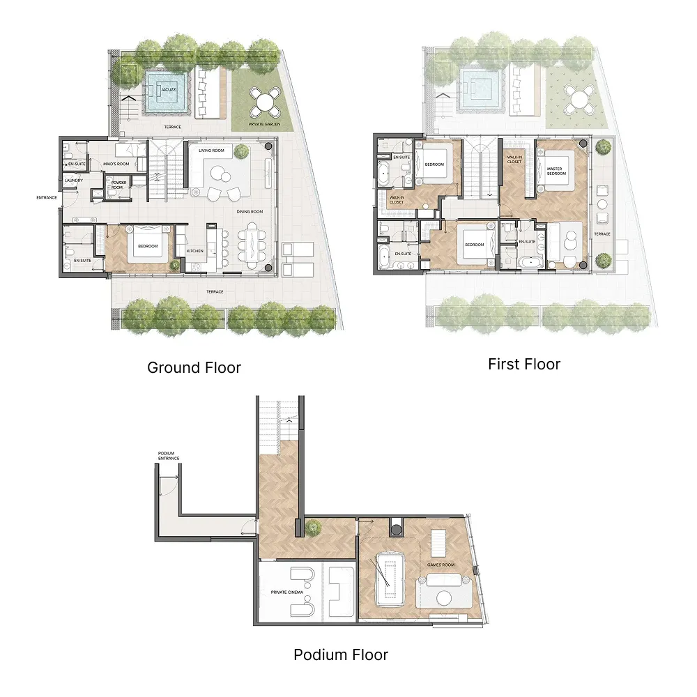 Residences Du Port Autograph Collection 4 BR Apartments floor plan, 5,073 sqft, drawing published by FIM Partners