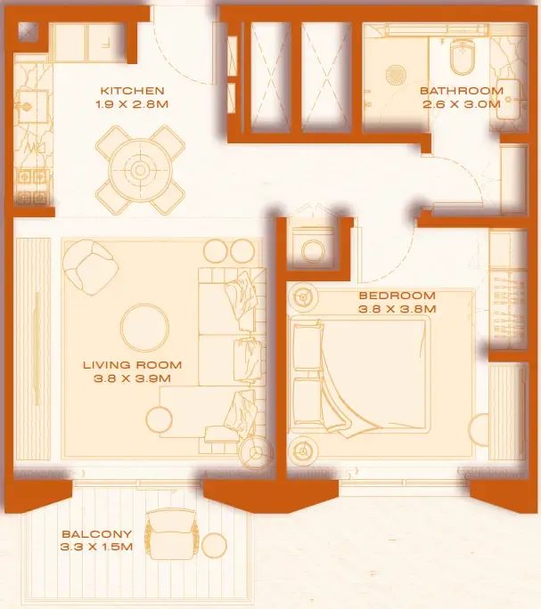 Avenew 888 - Loom 1 BR Apartments floor plan, 629 sqft to 1,473 sqft, drawing published by AVENEW Development
