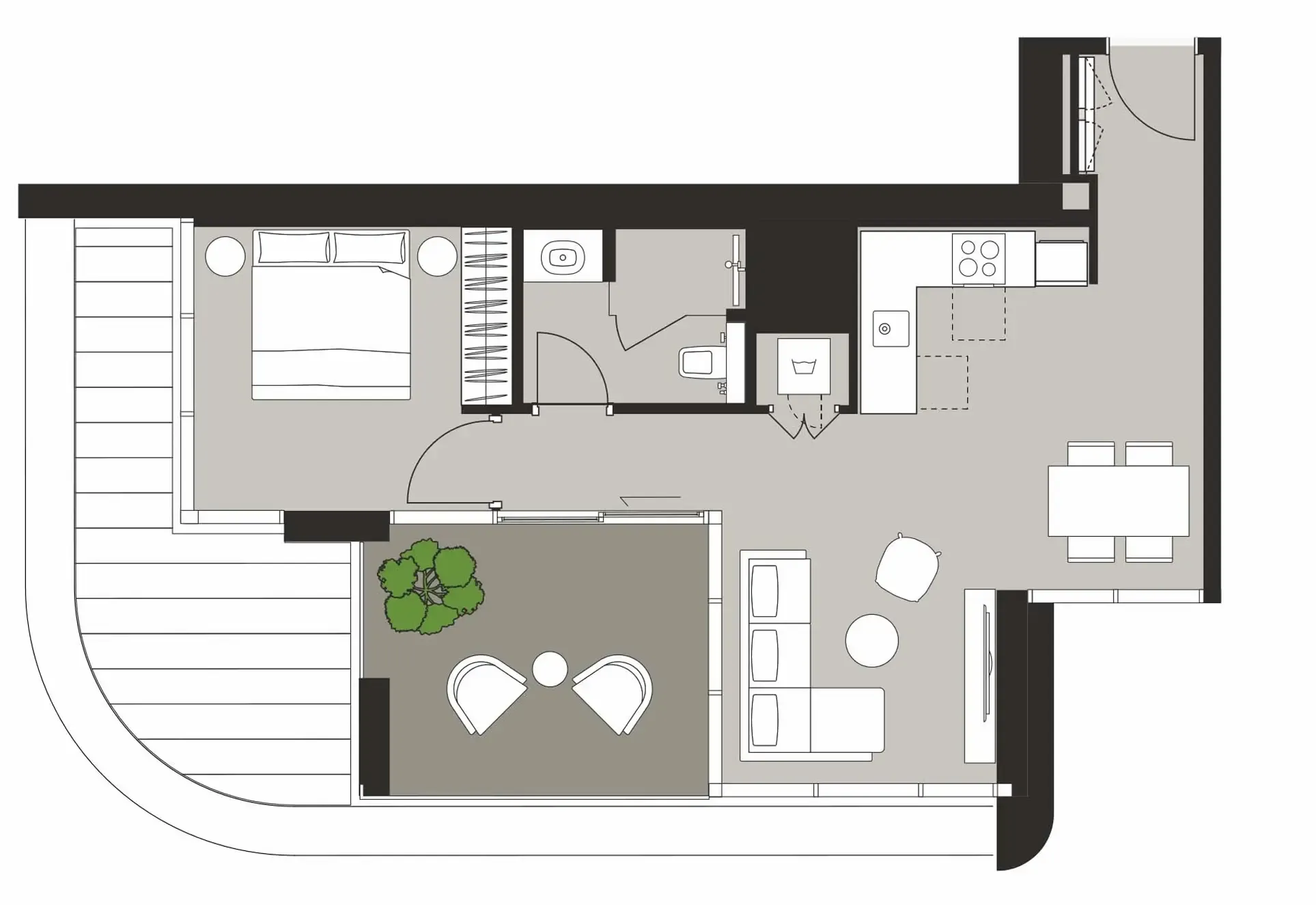Artistry Two Residences 1 BR Apartments floor plan, 741 sqft to 765 sqft, drawing published by Select Group