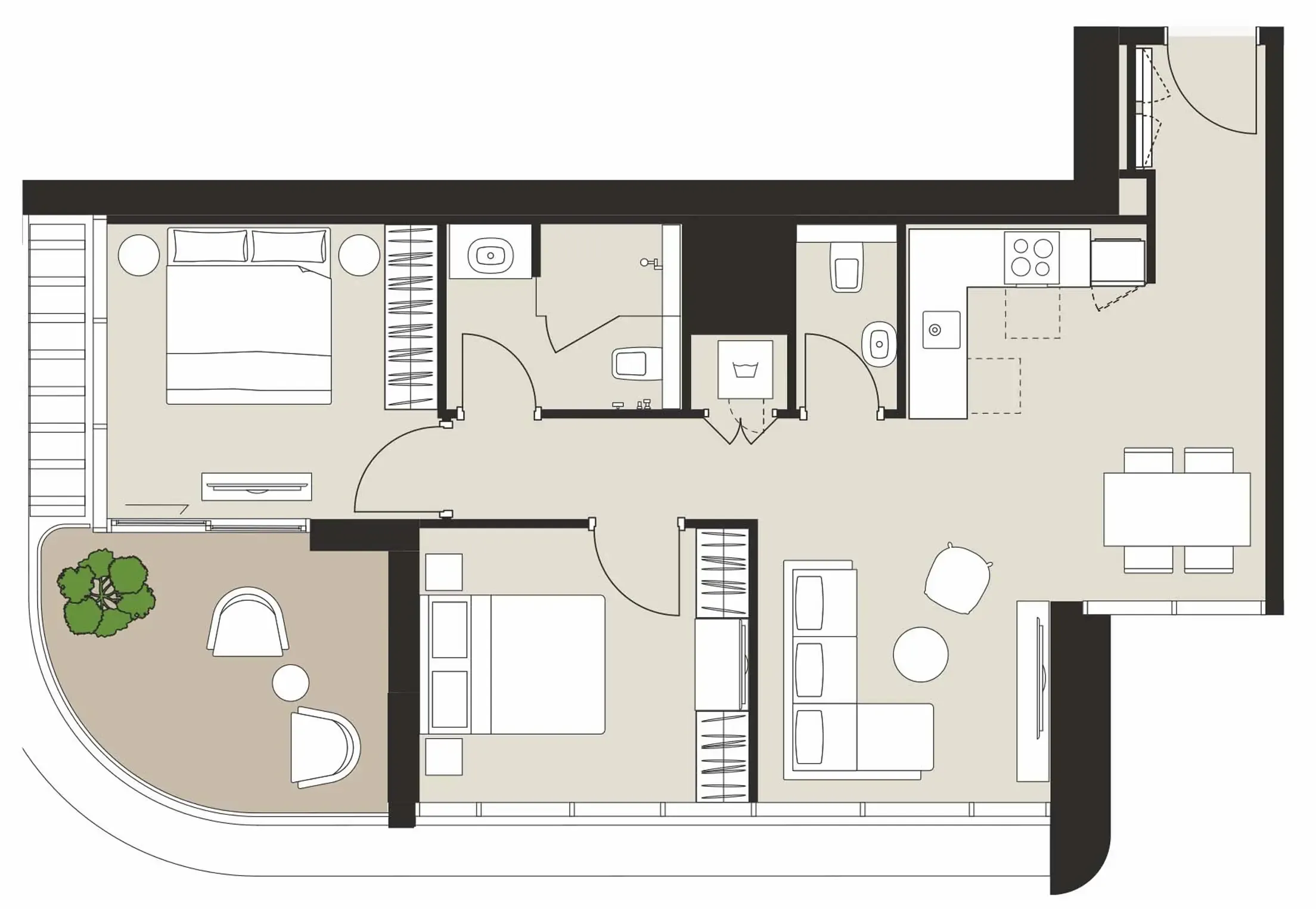 Artistry Two Residences 2 BR Apartments floor plan, 910 sqft to 1,702 sqft, drawing published by Select Group
