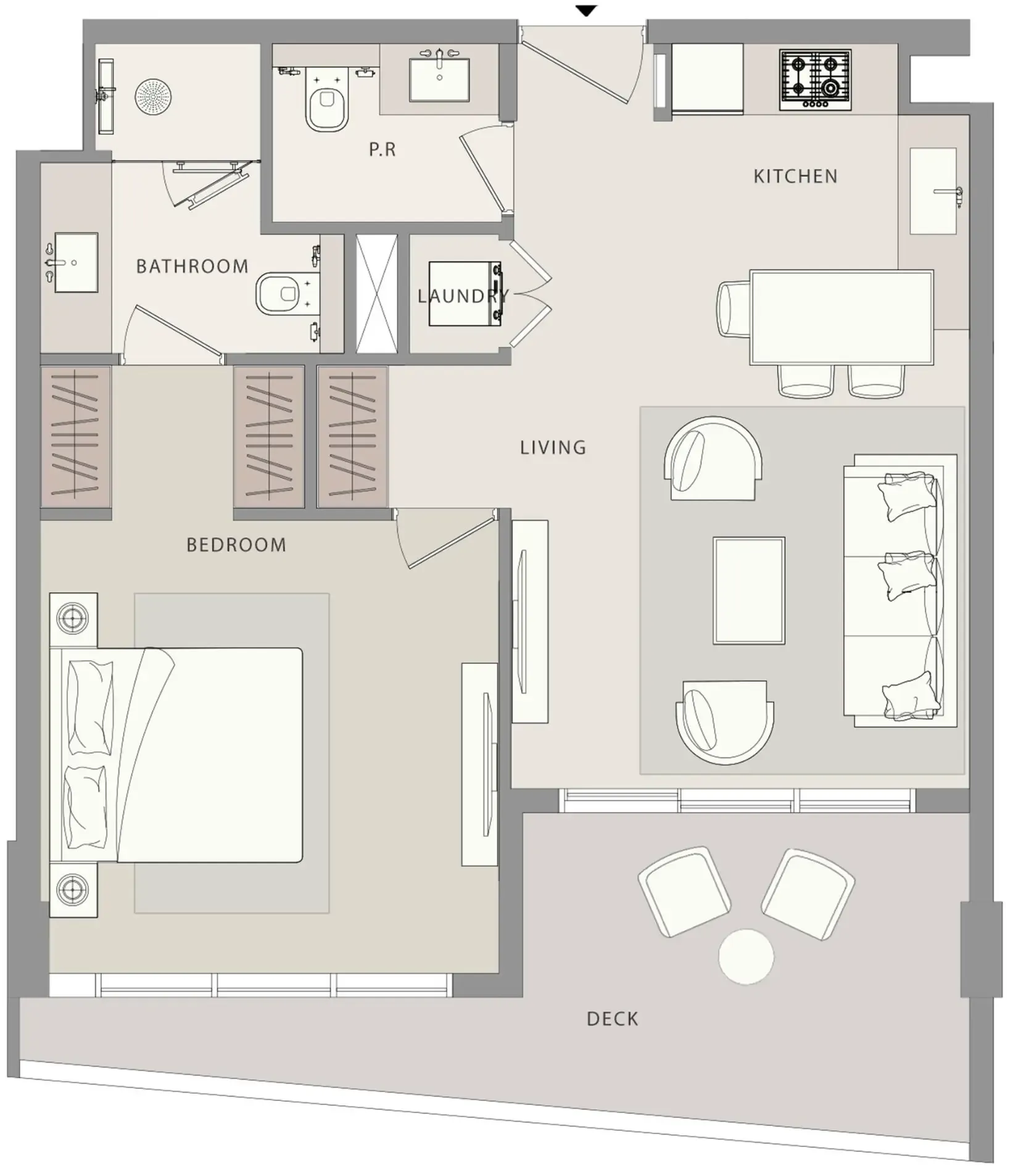 Uno-Luxe 1 BR Apartments floor plan, 745 sqft to 1,261 sqft, drawing published by WOW Resorts