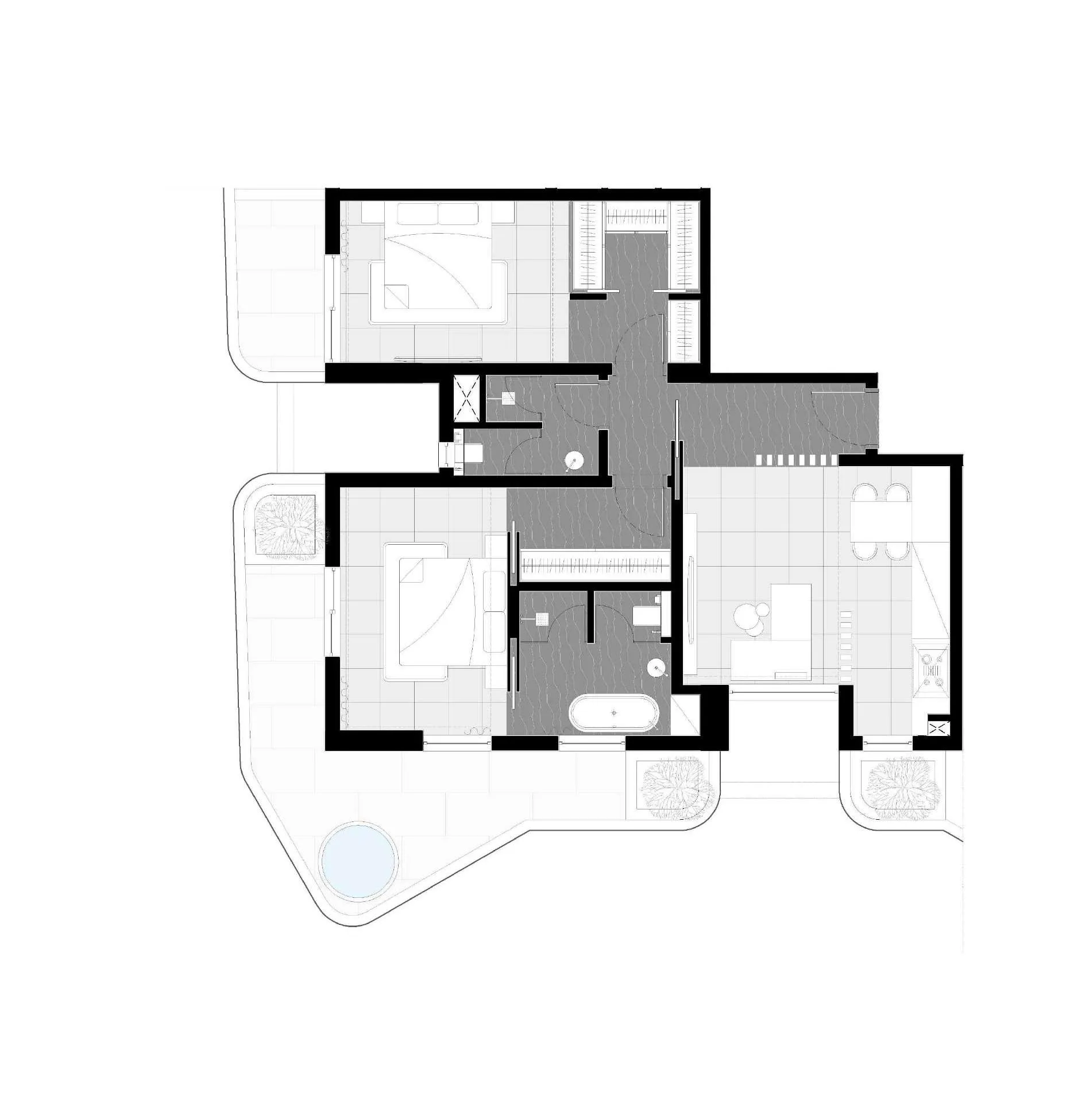Marea Residences 2 BR Apartments floor plan, 1,237 sqft to 2,932 sqft, drawing published by Sharafi Group
