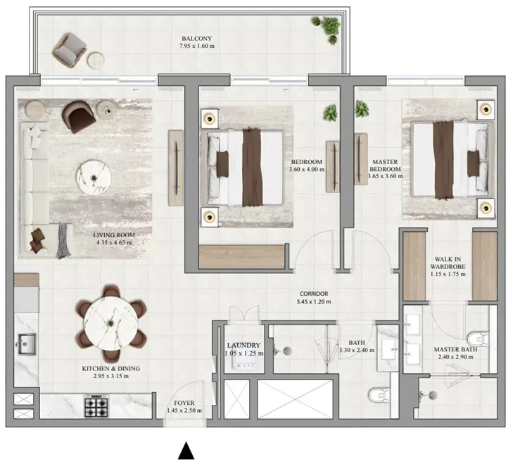 Greencrest 2 BR Apartments floor plan, 1,270 sqft to 1,471 sqft, drawing published by Emaar