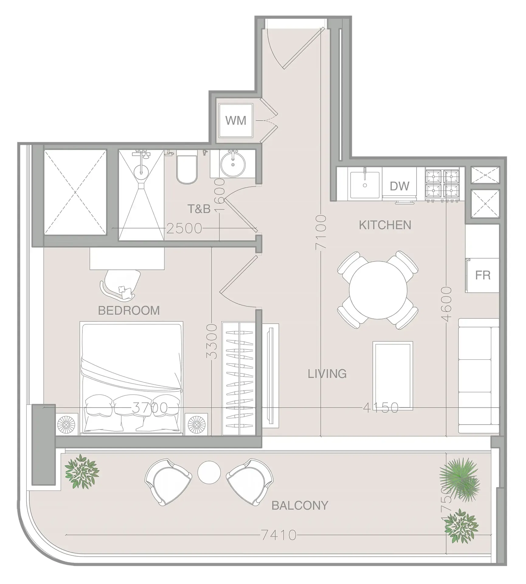 ELAR1S Axis 1 BR Apartments floor plan, 634 sqft to 1,597 sqft, drawing published by Object One