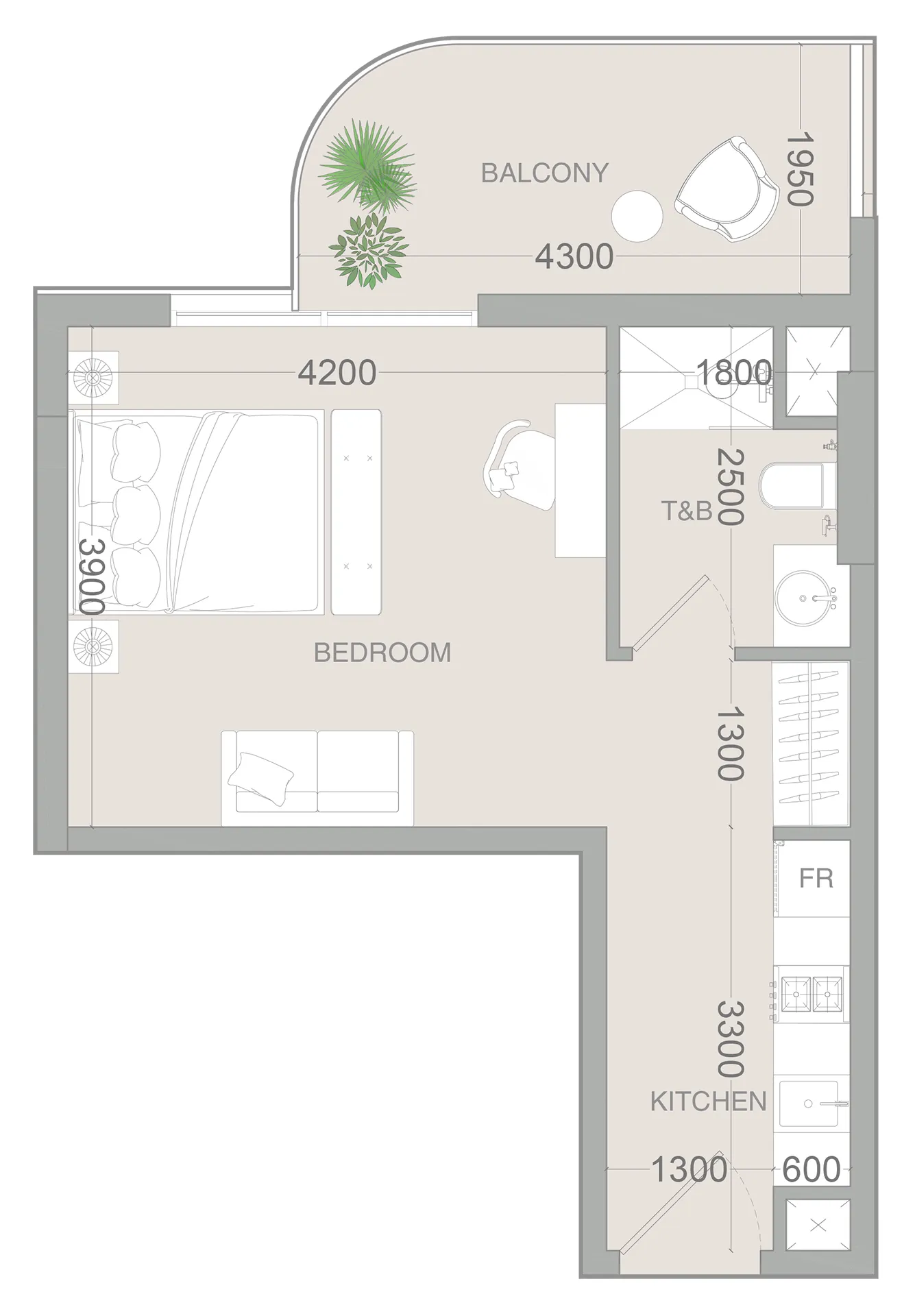 VERDAN1A 3 Studio Apartments floor plan, 398 sqft to 441 sqft, drawing published by Object One
