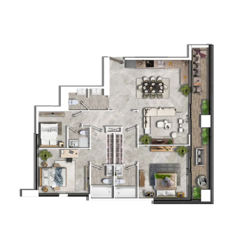 Al Ghaf 2 2.5 BR Apartments floor plan, 1,380 sqft to 1,580 sqft, drawing published by Jersey Real Estate Brokers LLC
