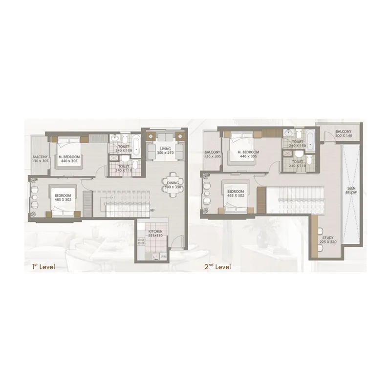 Platinum Heights 4 BR Apartment floor plan, 2,416 sqft, drawing published by Team Arcon