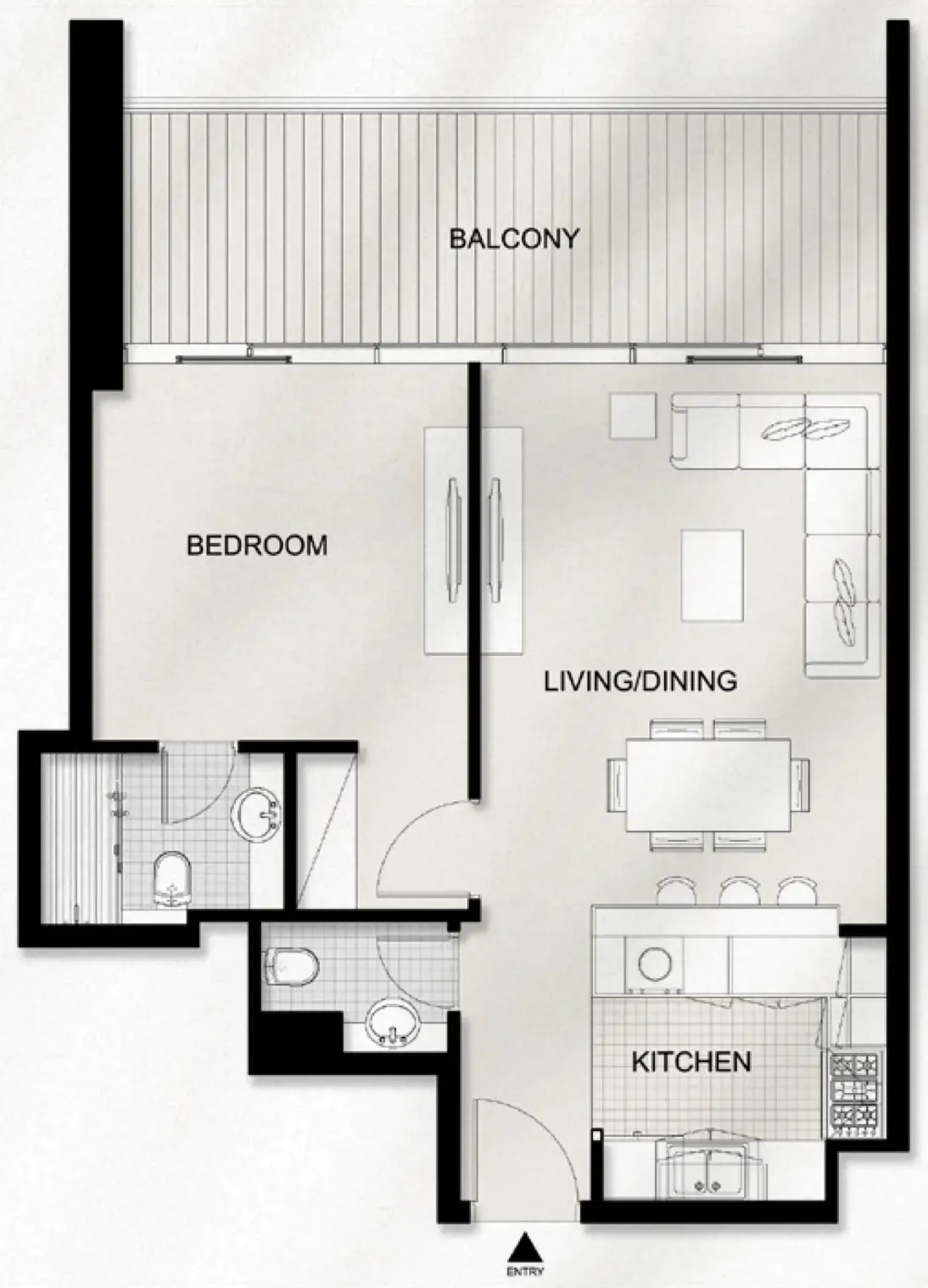 AYAT Parkview 1 BR Apartments floor plan, 855 sqft, drawing published by Ayat Development