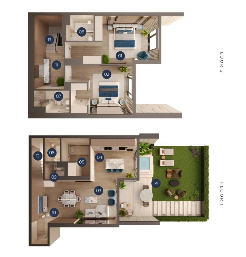 New Project by Yard 2.5 BR Townhouse floor plan, 2,203 sqft, drawing published by One Yard