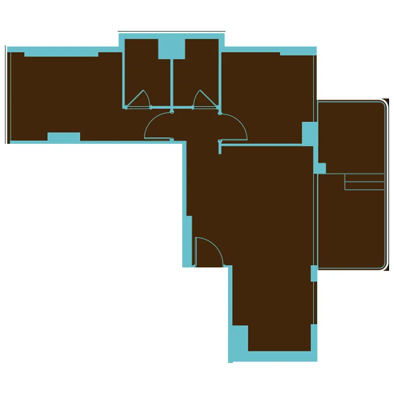 REEF 995 2 BR Apartments floor plan, 971 sqft, drawing published by REEF Luxury Developments
